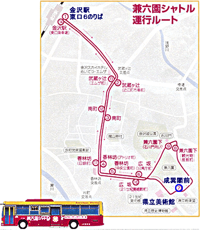 シャトルバス経路図